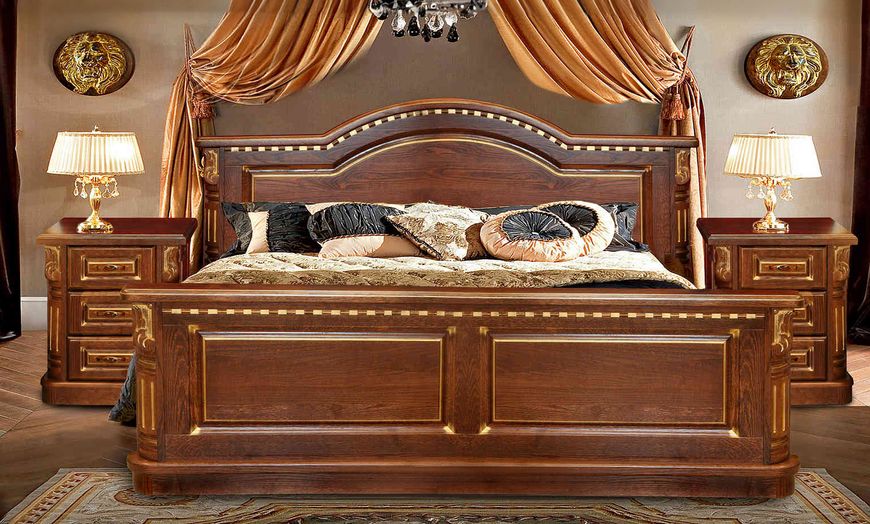 Кровать "Monro-Gold" из массива дерева дуб 1072 фото